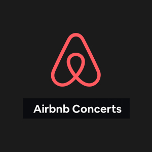 Airbnb Concerts logo on a black background