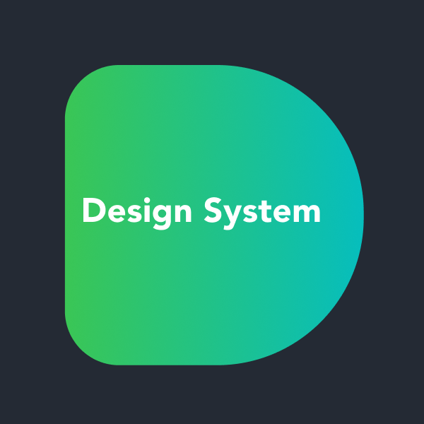 Design System, shown as a green rounded shape on a dark background