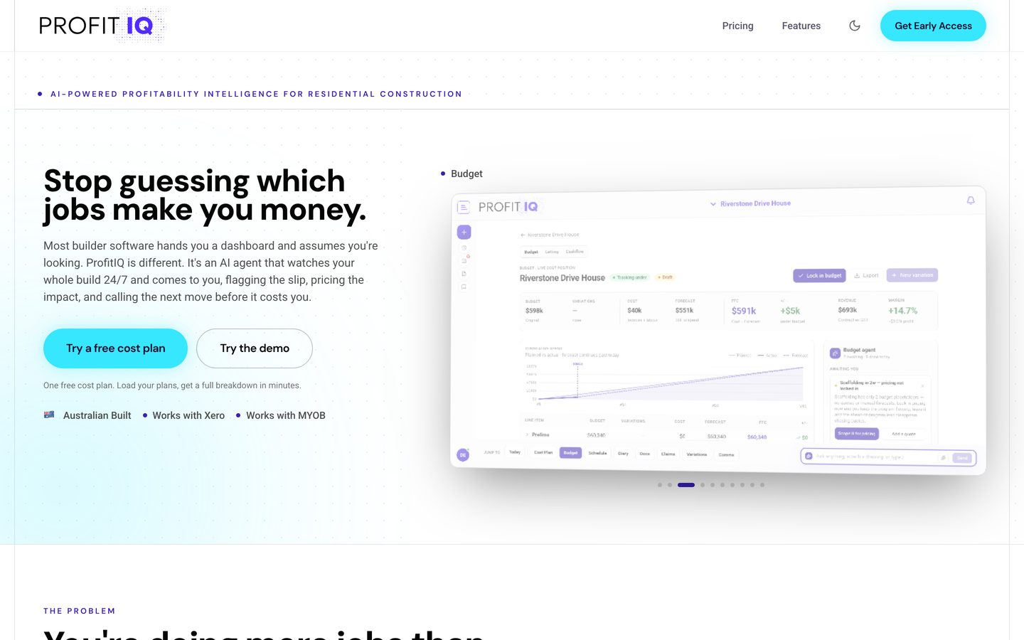 ProfitIQ — Profitability software for Australian trades, with a design lab built into the site.